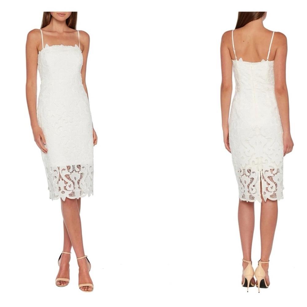 Bardot Lina White Lace Midi Dress